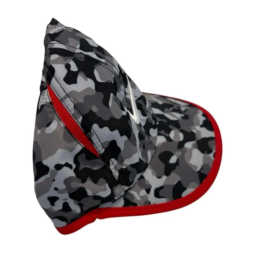 Nike Dri-Fit Hat Boys Gray Black Red Camo Running Swoosh Lightweight Kids Cap - Picture 11 of 13